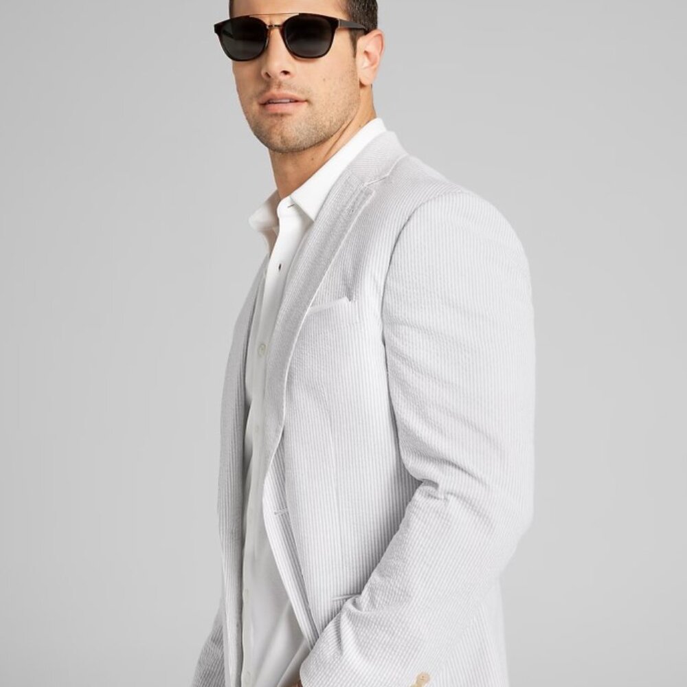 NEW Joseph Abboud Modern Fit Seersucker Sport Coat Blazer Jacket Sportcoat - Picture 2 of 8